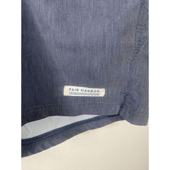 Fair Harbor Board Shorts Swim Trunks Mens Size 36 Blue Striped Print Surf Swim - Picture 2 of 6